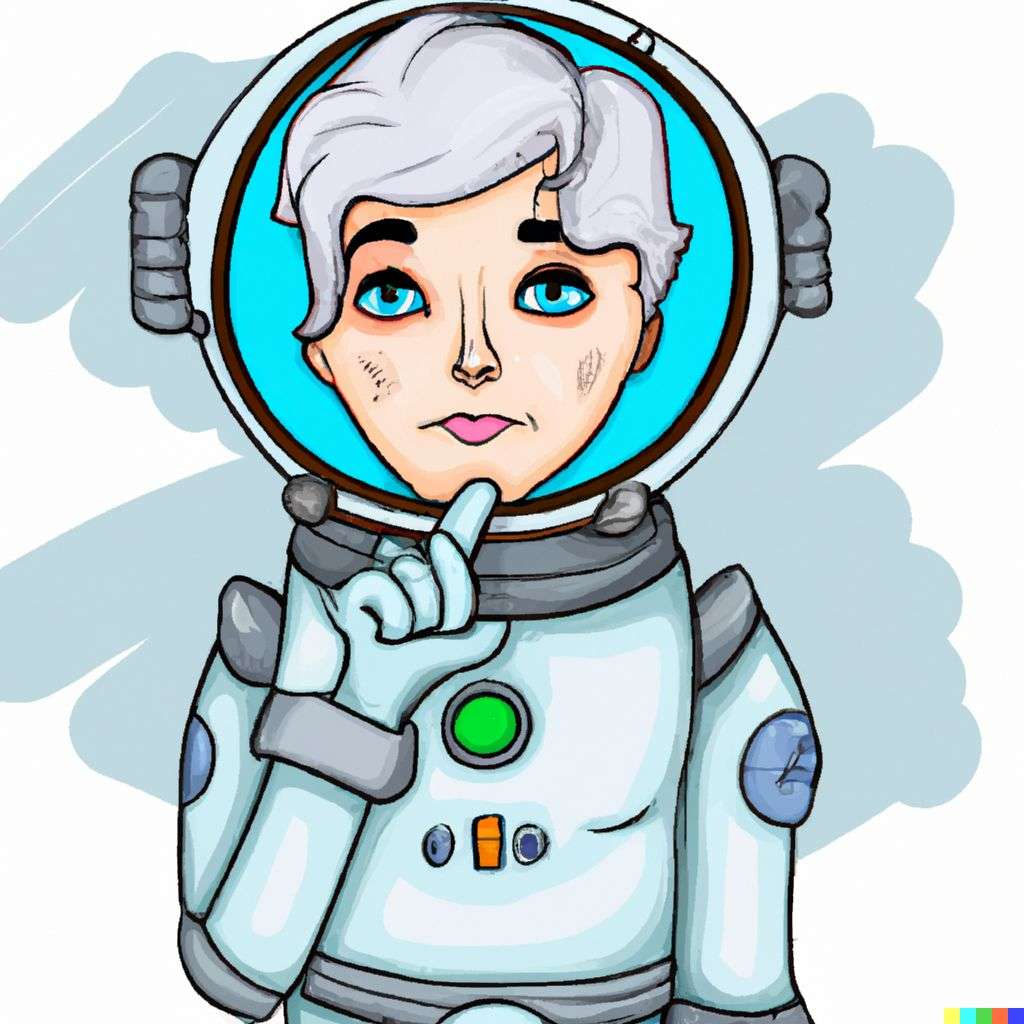 an astronaut, cartoon